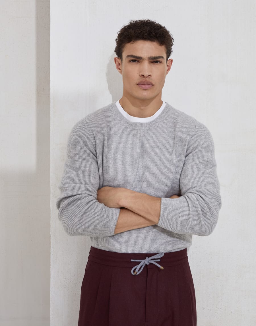 Maglia a costa inglese Ciottolo Uomo - Brunello Cucinelli