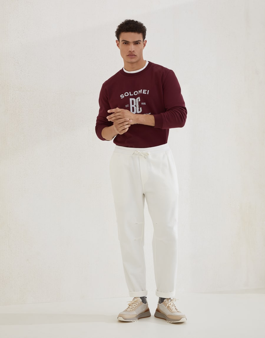 Pantalone in felpa Off-White Uomo - Brunello Cucinelli