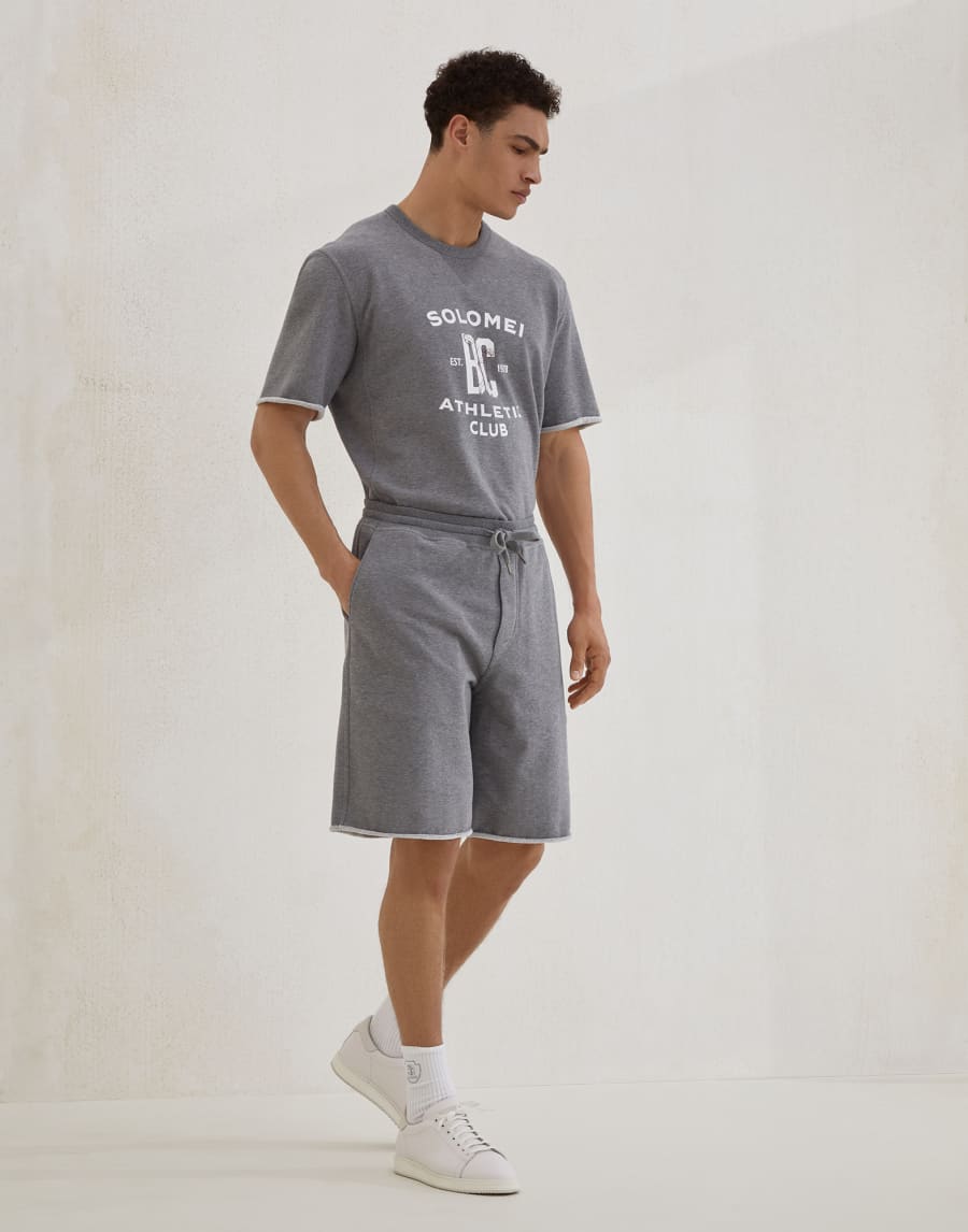 Smooth cotton French terry sweatshirt Medium Grey Man - Brunello Cucinelli