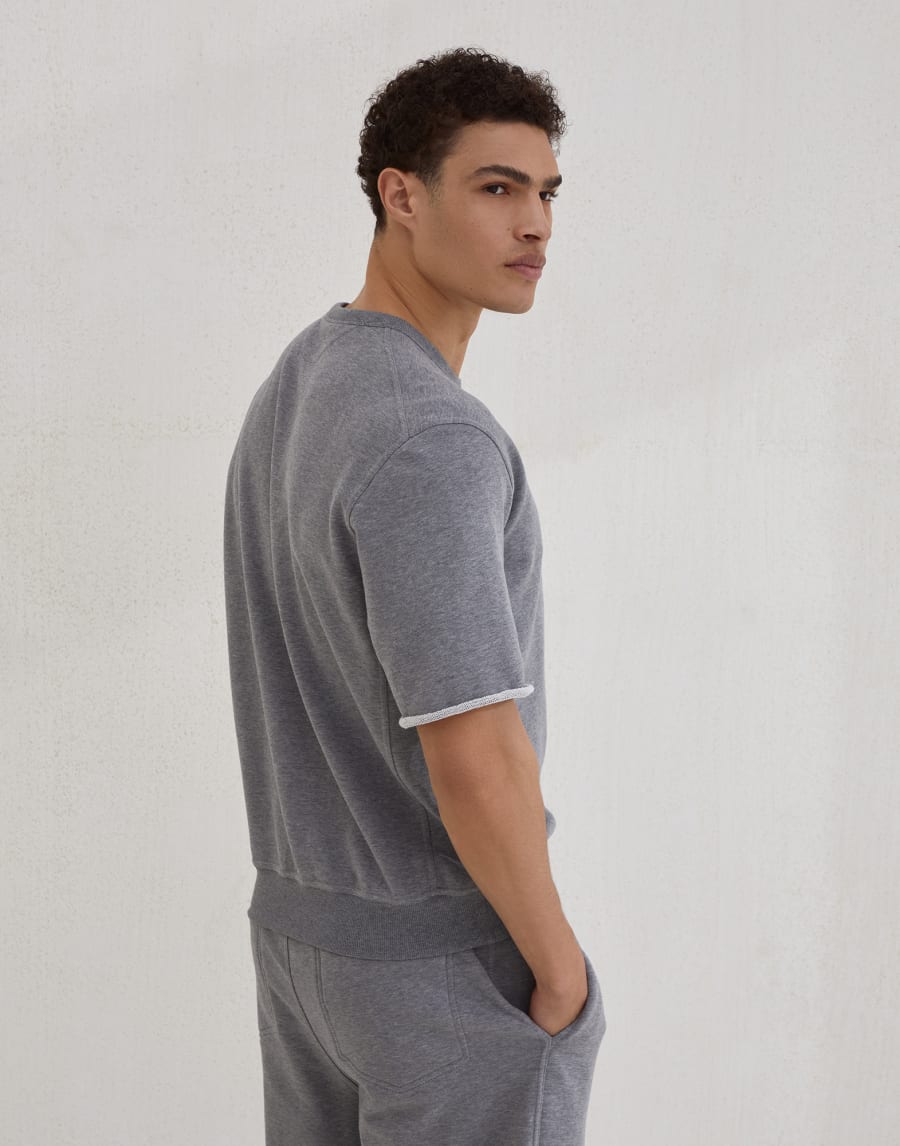 Smooth cotton French terry sweatshirt Medium Grey Man - Brunello Cucinelli