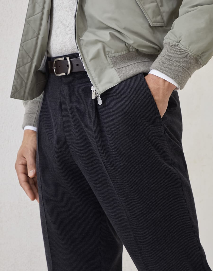 Pantalón de terciopelo de 500 líneas Carbón Hombre - Brunello Cucinelli