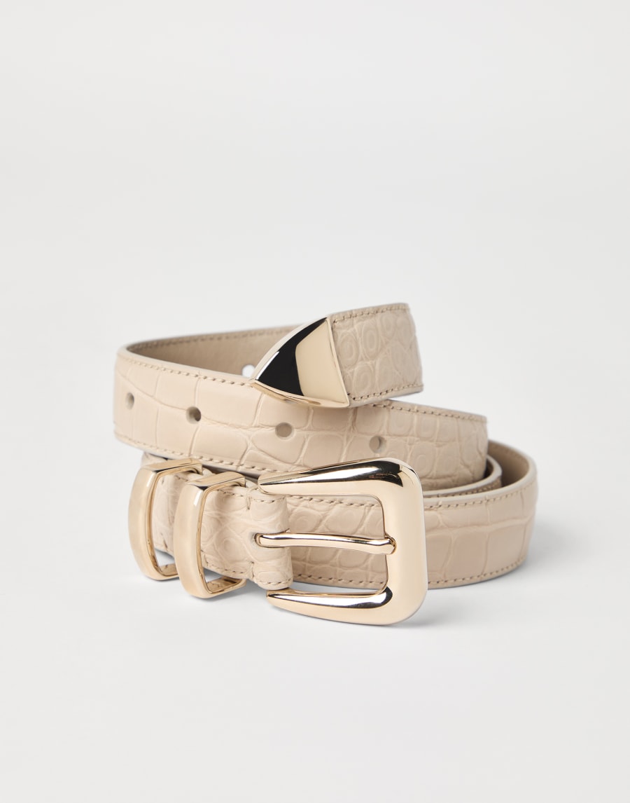 Ceinture en alligator Sable Homme - Brunello Cucinelli