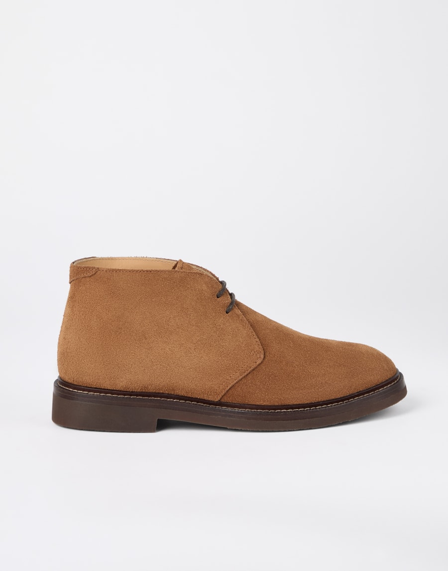 Suede Chukka boot Cognac Man - Brunello Cucinelli
