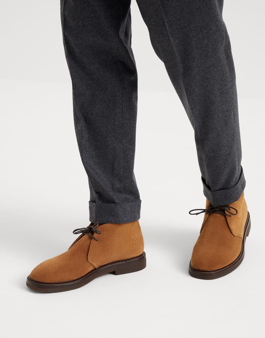 Suede Chukka boot Cognac Man - Brunello Cucinelli