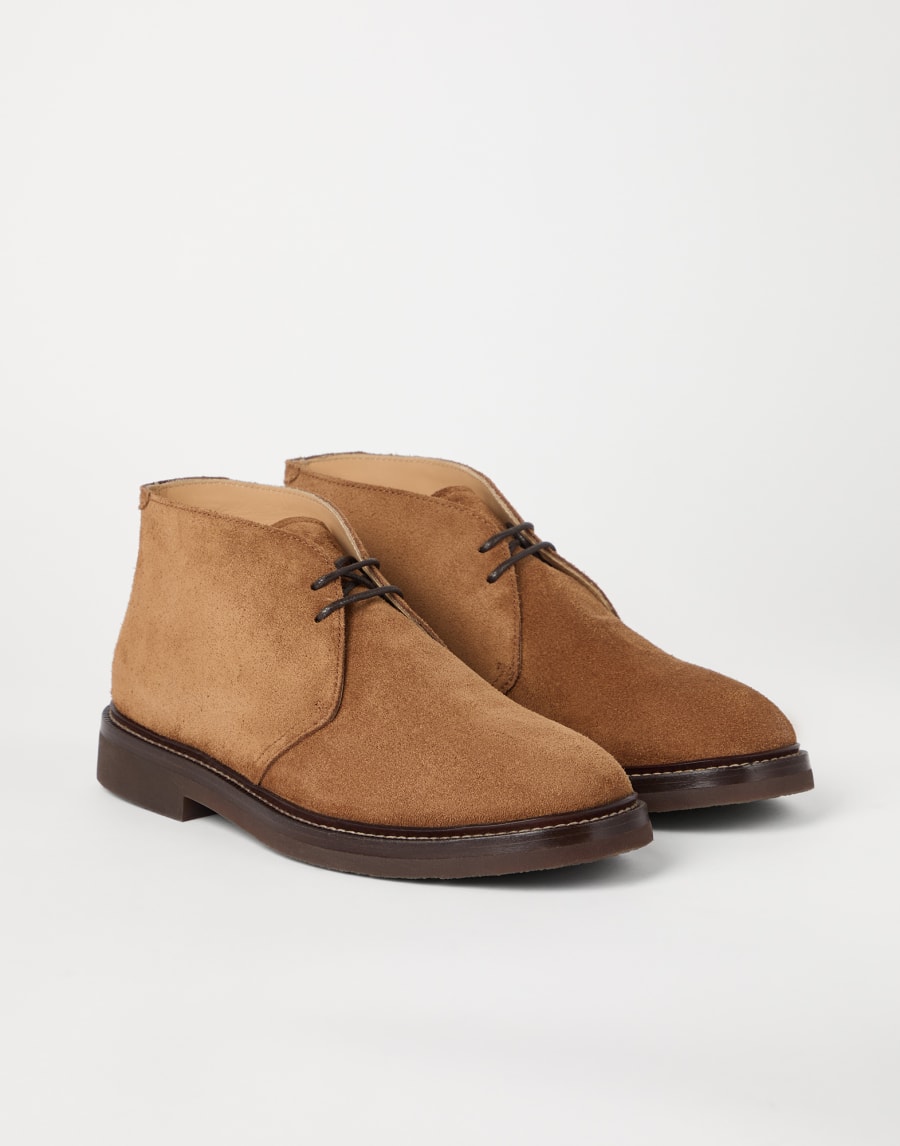 Suede Chukka boot Cognac Man - Brunello Cucinelli