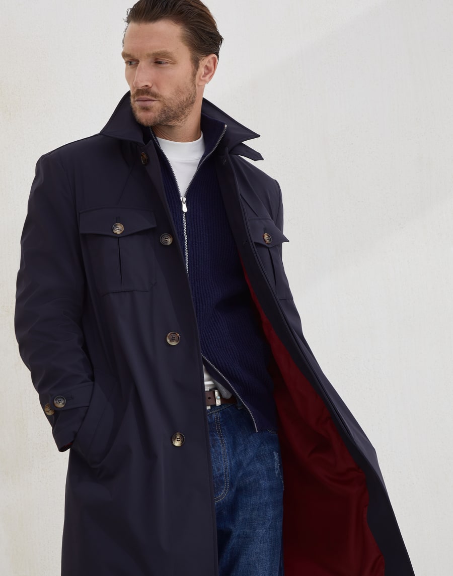 Cardigan con zip Blu Navy Uomo - Brunello Cucinelli