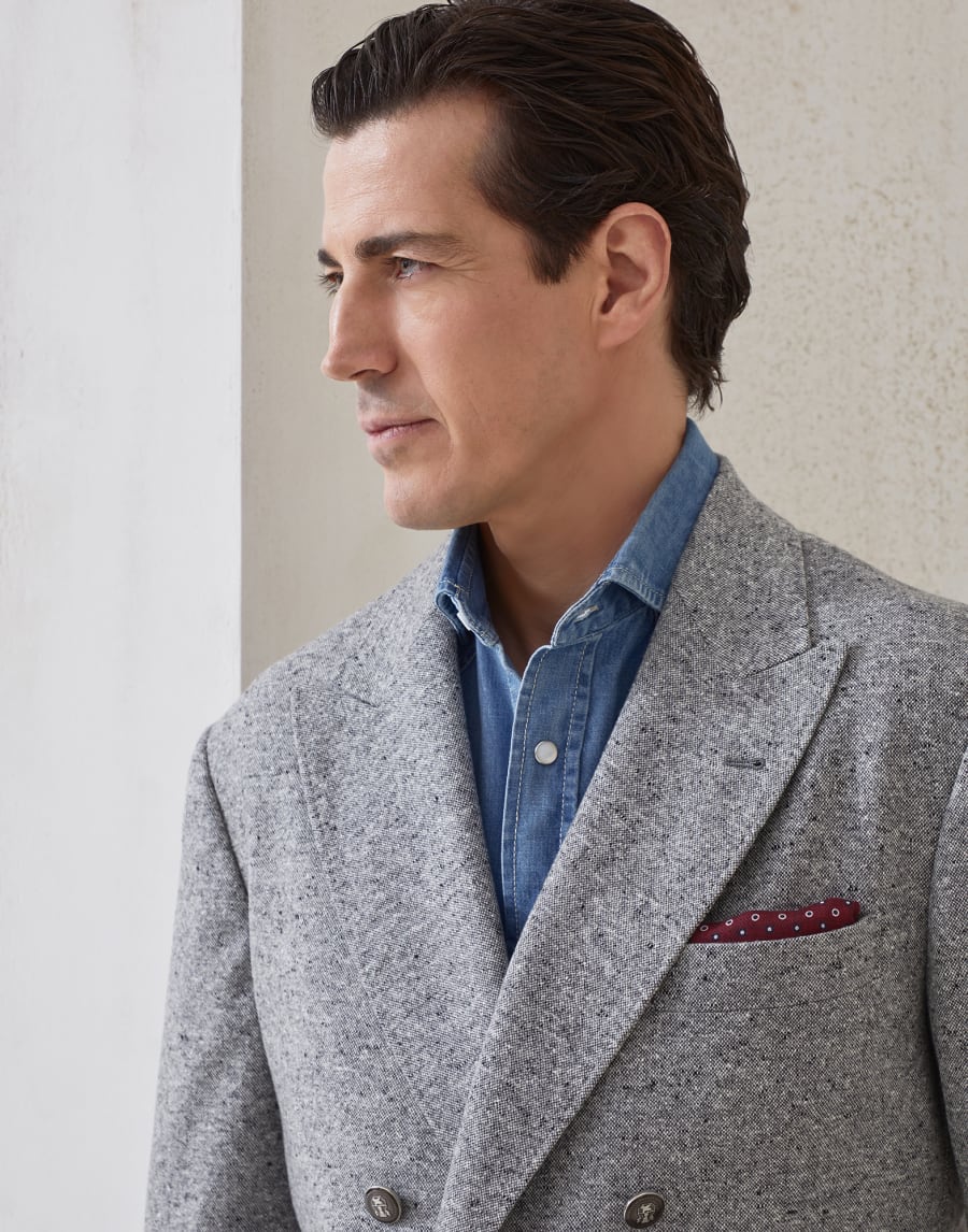 Sharkskin blazer Medium Grey Man - Brunello Cucinelli