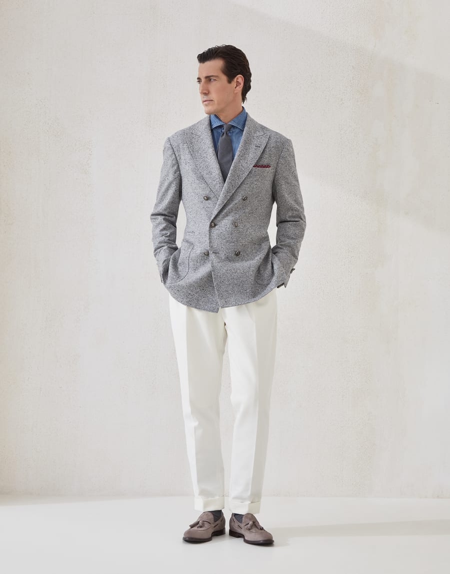 Sharkskin blazer Medium Grey Man - Brunello Cucinelli