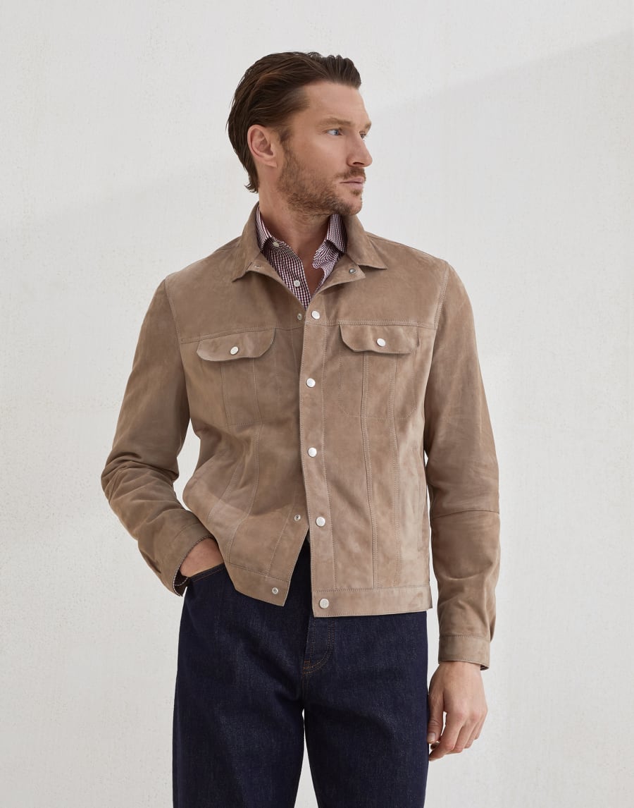 Suede jacket Hazelnut Man - Brunello Cucinelli