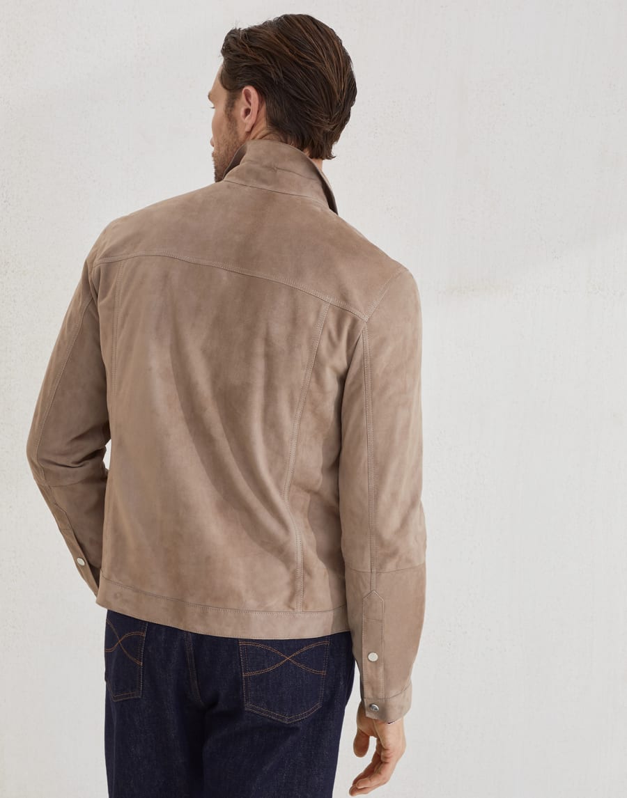Giubbino in camoscio Nocciola Uomo - Brunello Cucinelli