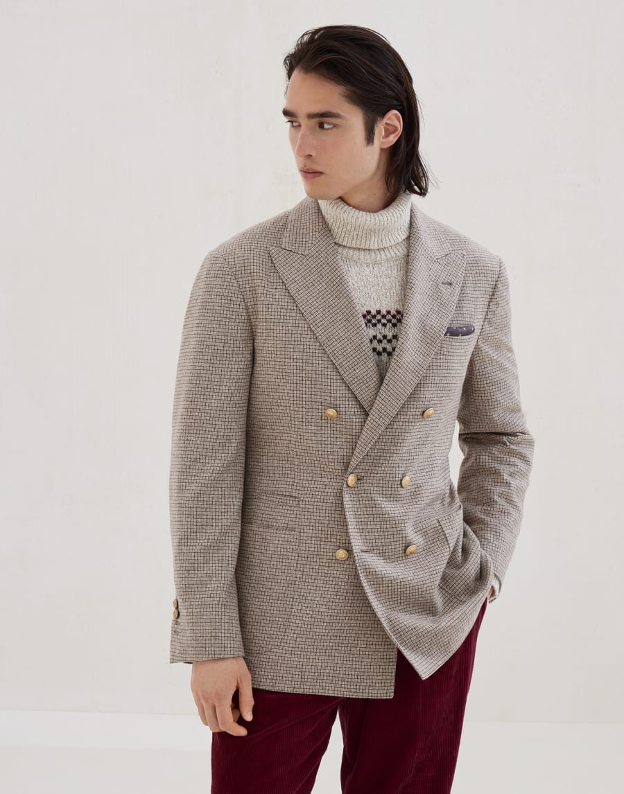 Flannel blazer Bark Man - Brunello Cucinelli