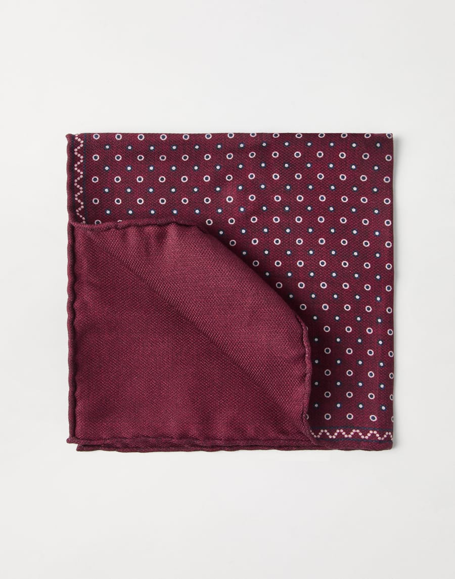 Spotted pocket square Bordeaux Man - Brunello Cucinelli