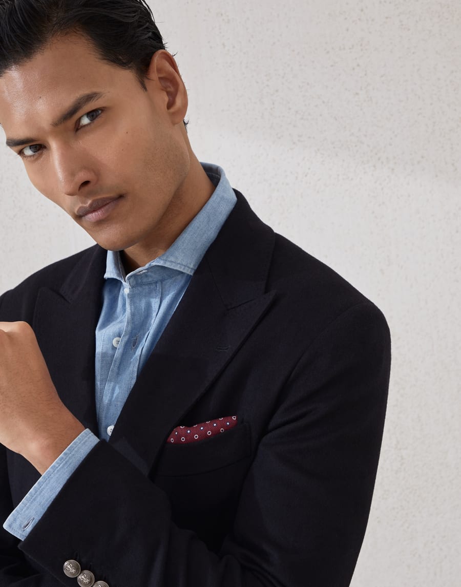 Spotted pocket square Bordeaux Man - Brunello Cucinelli