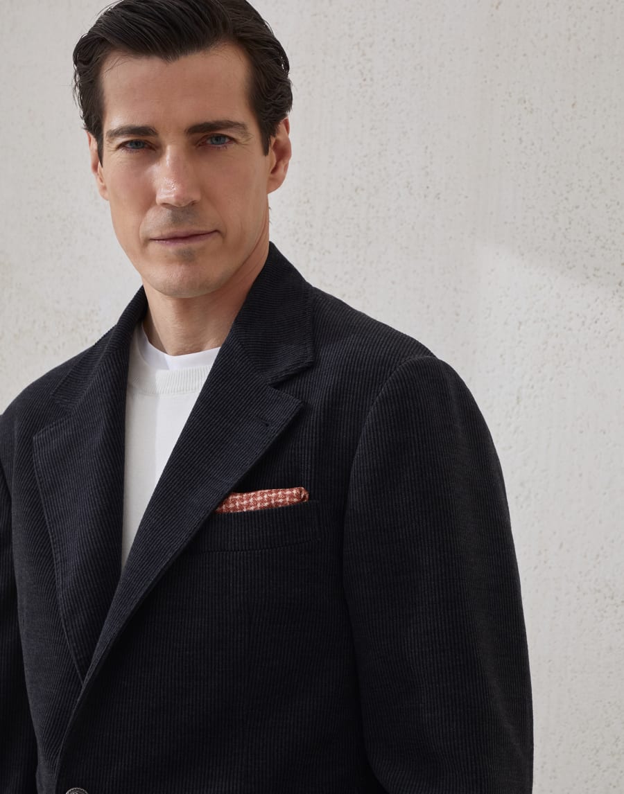 Pocket square with pattern Orange Man - Brunello Cucinelli