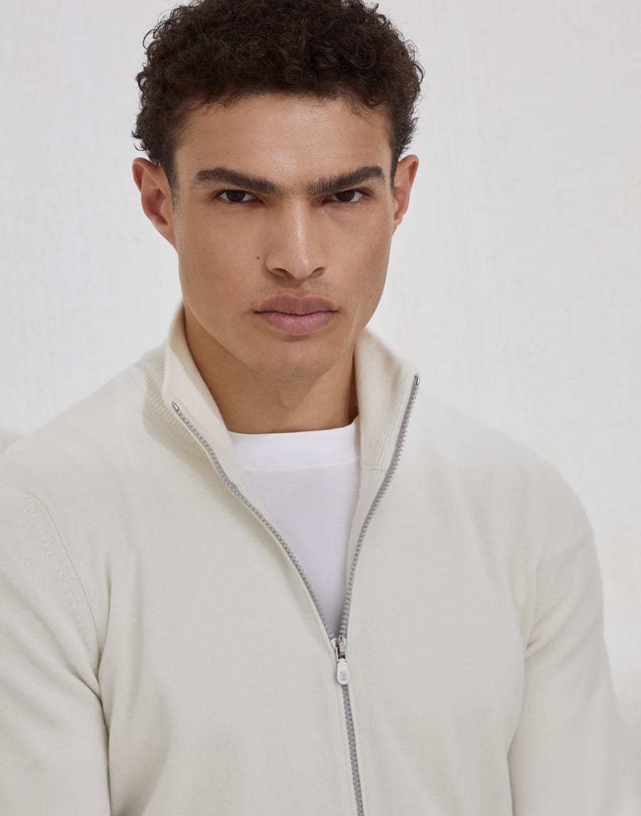 拉链对襟衫 巴拿马色 男款 - Brunello Cucinelli