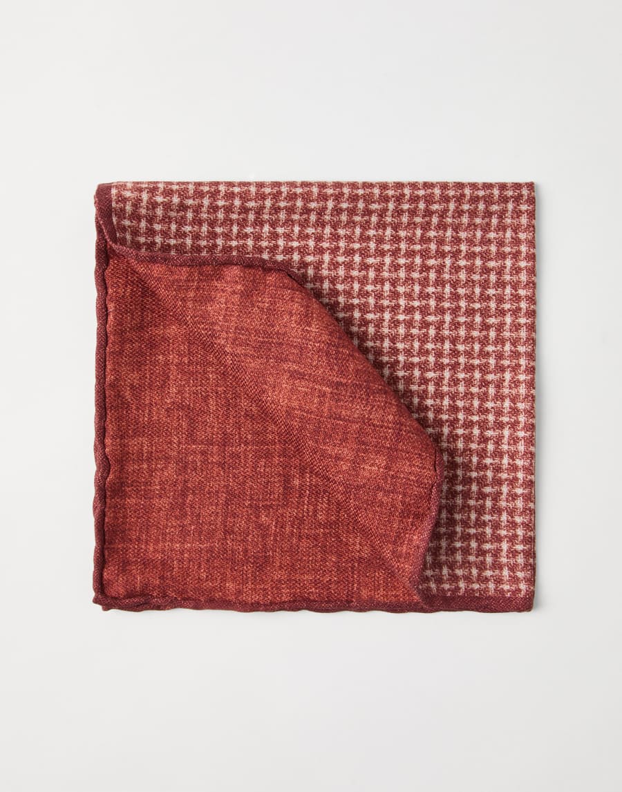 Pocket square with pattern Orange Man - Brunello Cucinelli