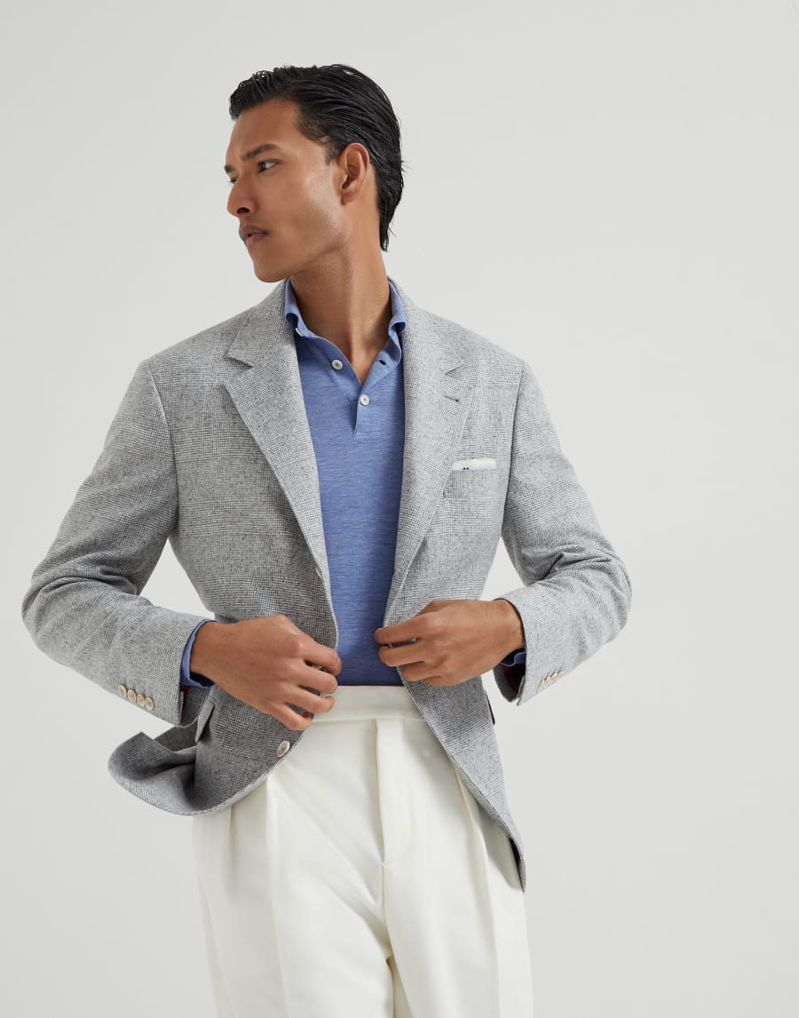 Polo in maglia leggera Denim Uomo - Brunello Cucinelli