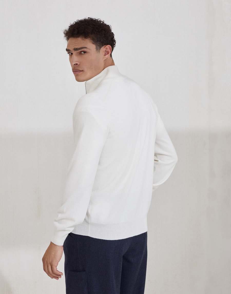 拉链对襟衫 巴拿马色 男款 - Brunello Cucinelli