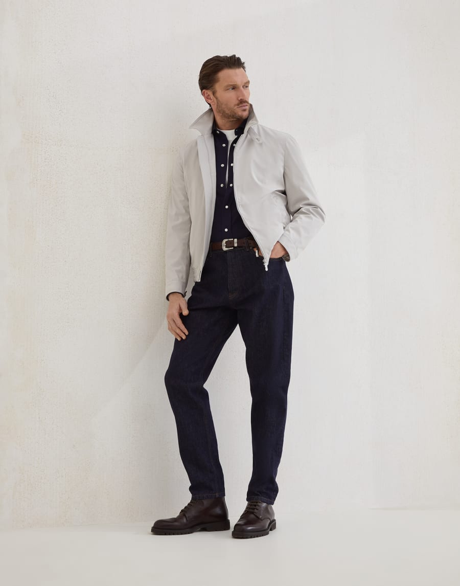 Nylon bomber jacket Ivory Man - Brunello Cucinelli