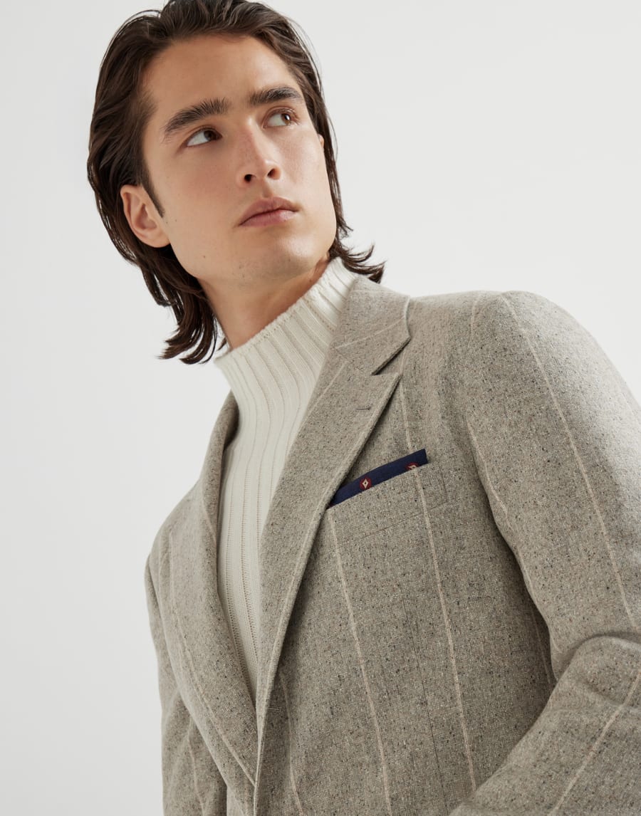 Pocket square with pattern Navy Blue Man - Brunello Cucinelli