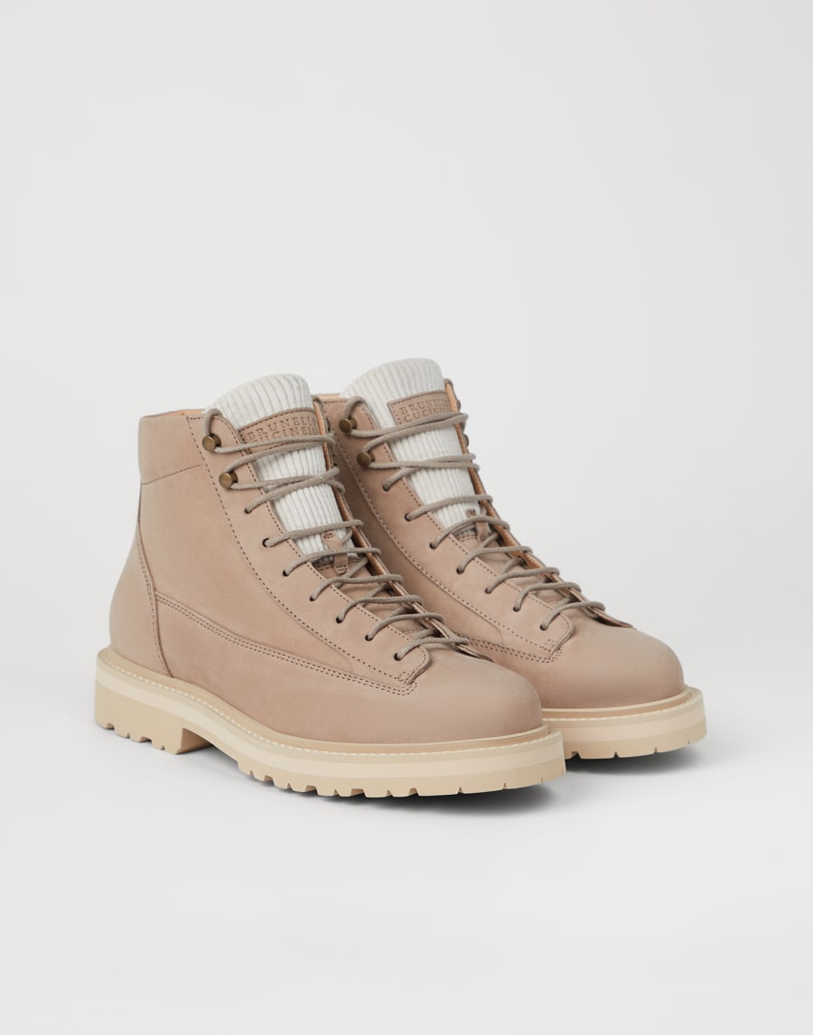 Nubuck boot Beige Man - Brunello Cucinelli