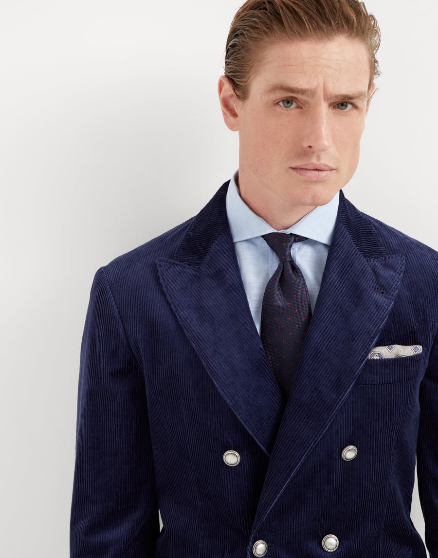 Spotted silk tie Blue Man - Brunello Cucinelli