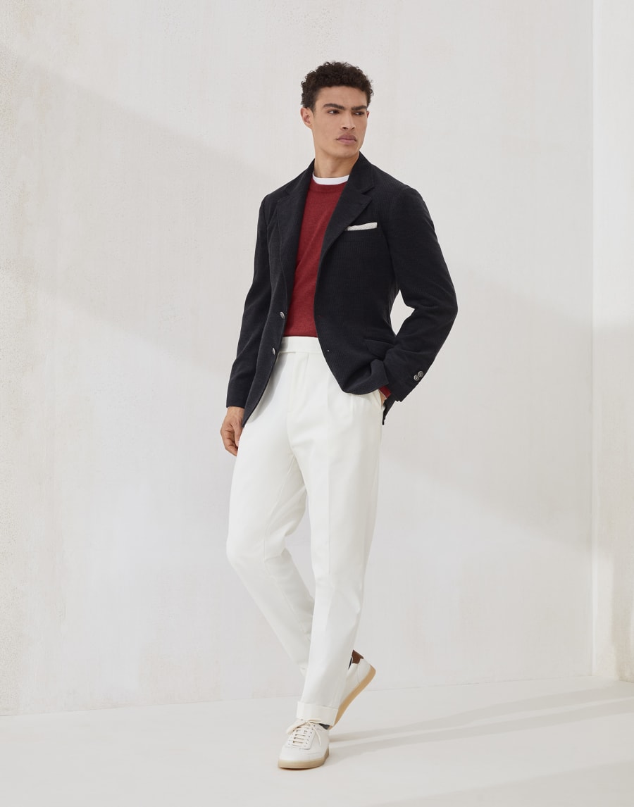 캐시미어 니트 퍼플 레드 남성 - Brunello Cucinelli