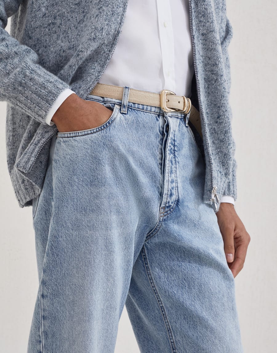 アイコニックフィット 5ポケットトラウザーズ ペールデニム メンズ - Brunello Cucinelli