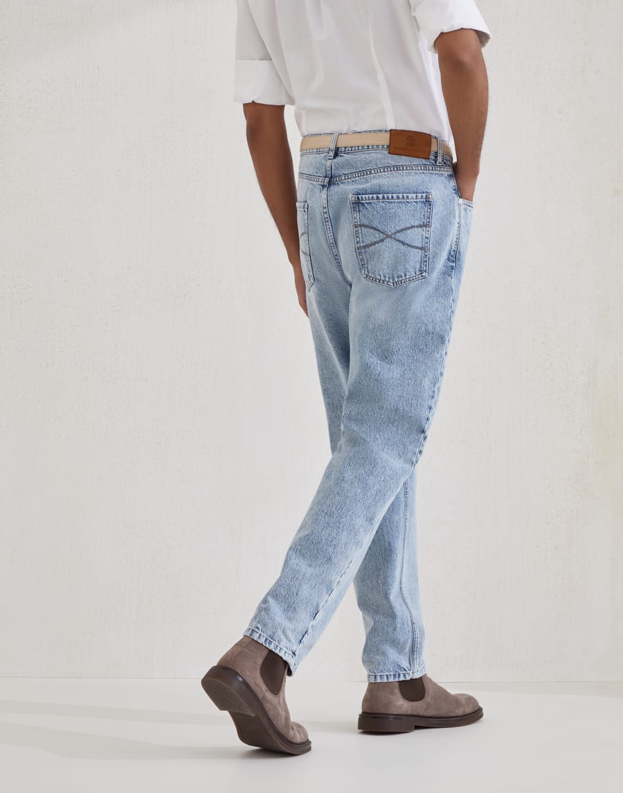 Pantalon cinq poches coupe Iconic Denim très Clair Homme - Brunello Cucinelli