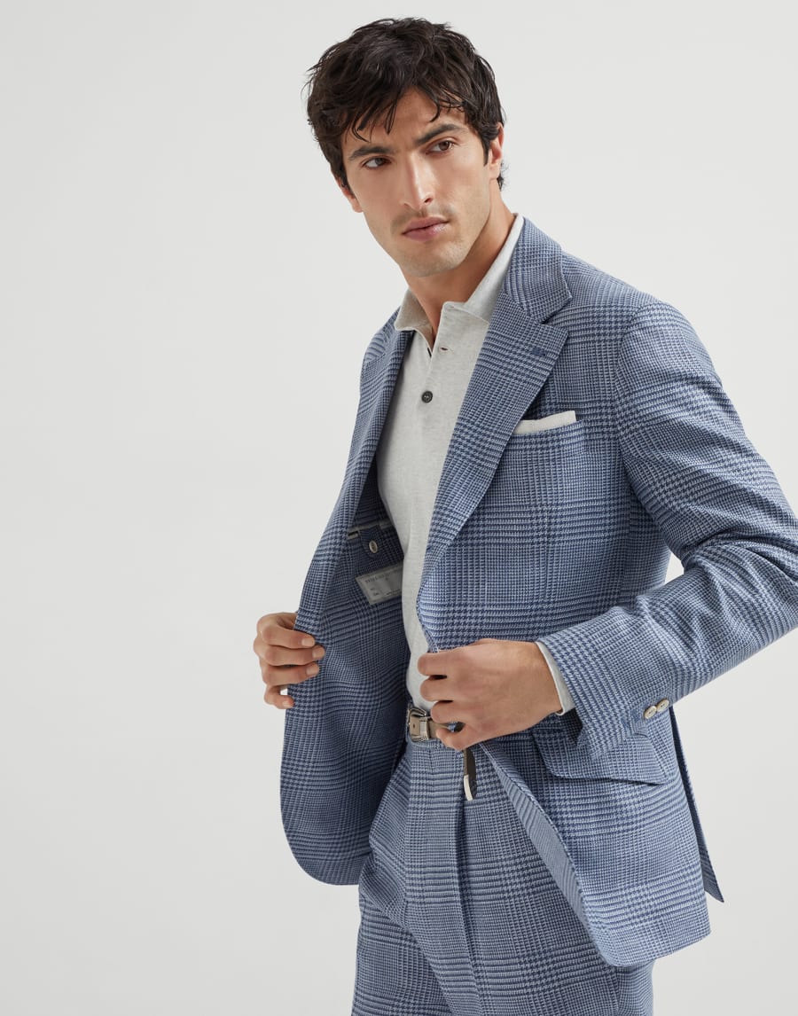 解构设计骑士夹克 牛仔蓝 男款 - Brunello Cucinelli