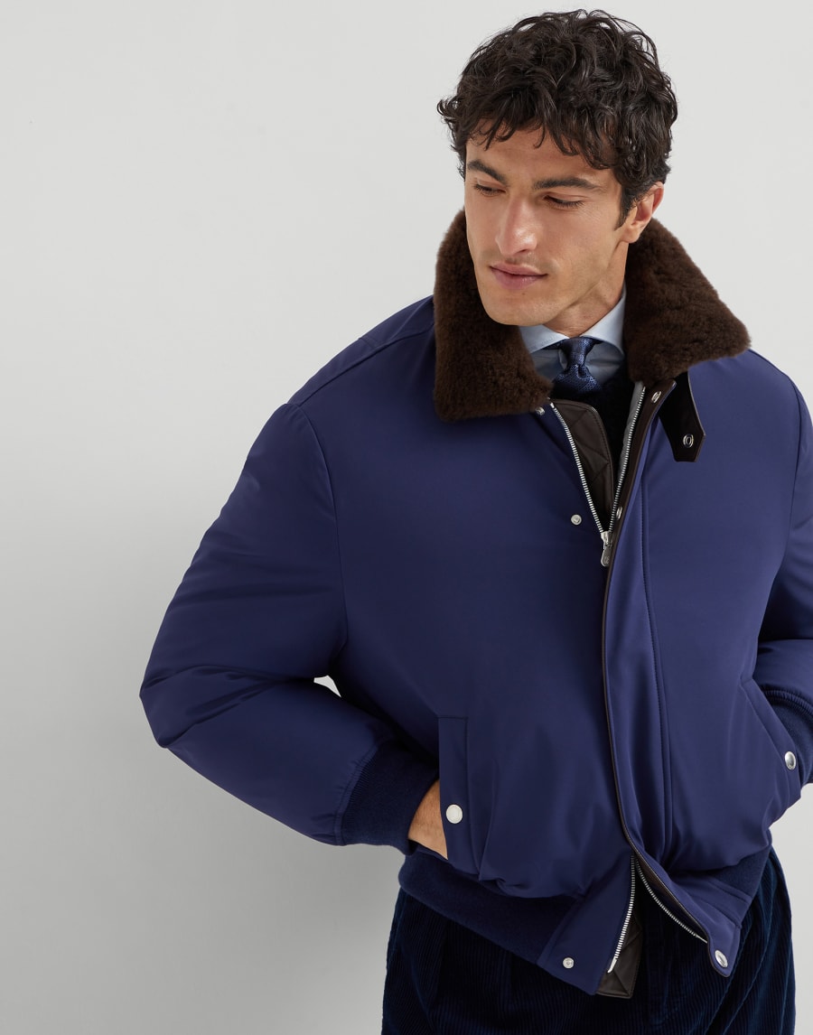 尼龙面料羽绒服 靛蓝 男款 - Brunello Cucinelli