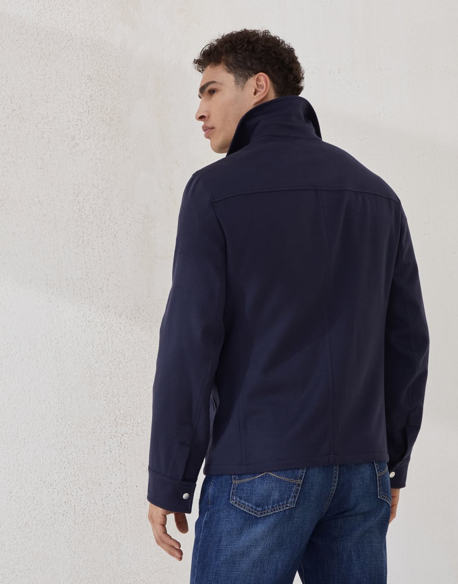 Flannel safari jacket Avio Blue Man - Brunello Cucinelli