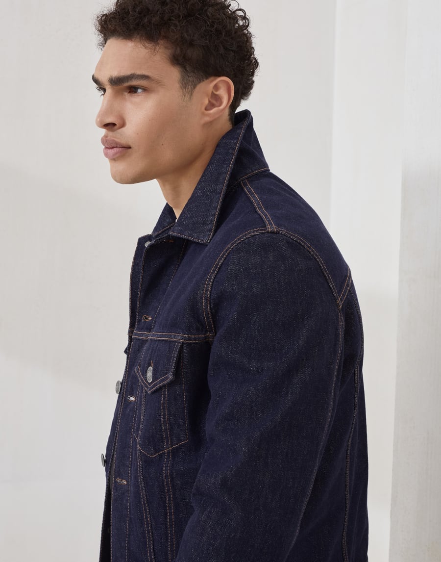 Four-pocket jacket Dark Denim Man - Brunello Cucinelli