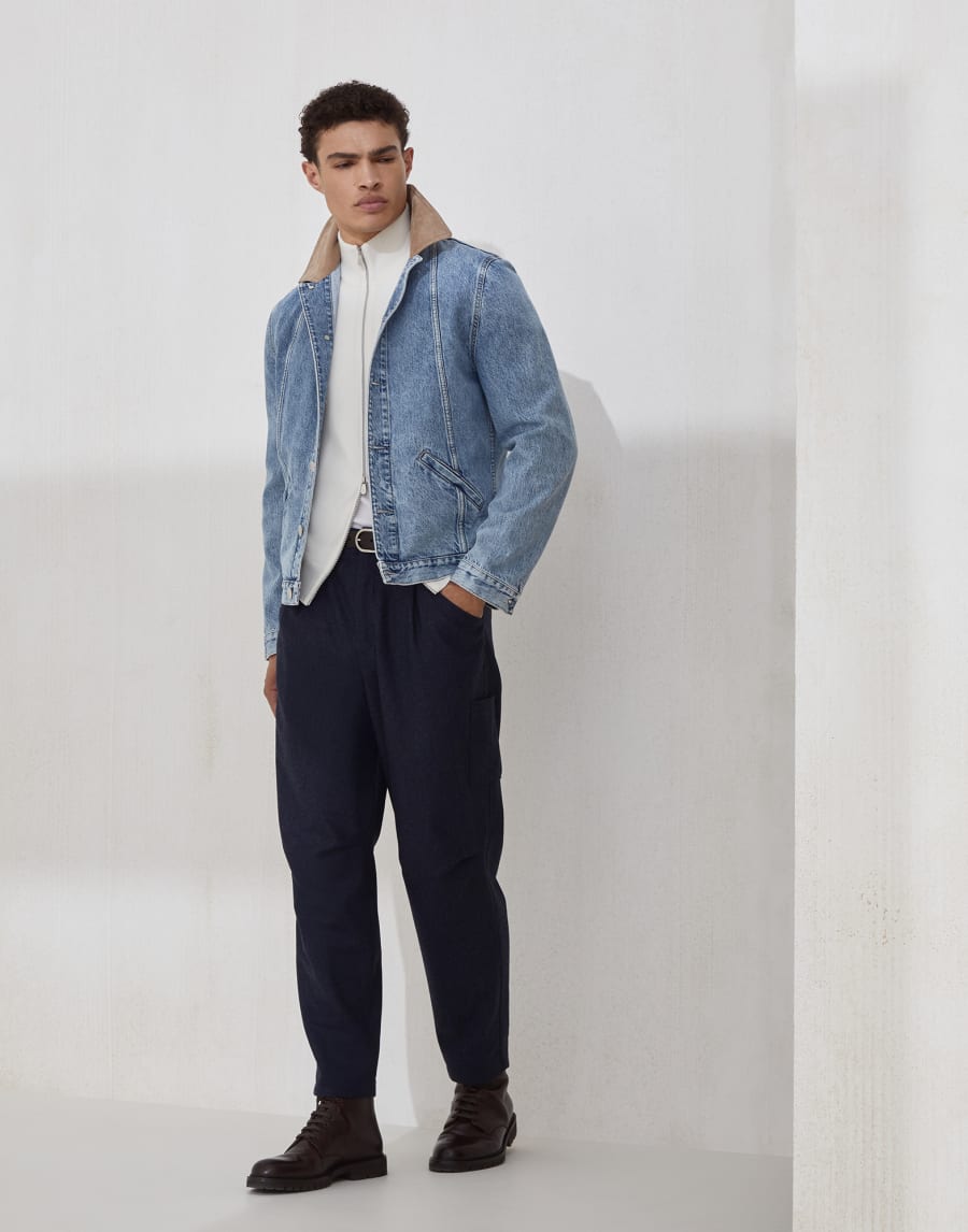 拉链对襟衫 巴拿马色 男款 - Brunello Cucinelli