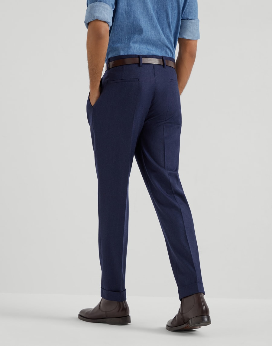 Pantalone leisure fit con pince Blu Marine Uomo - Brunello Cucinelli