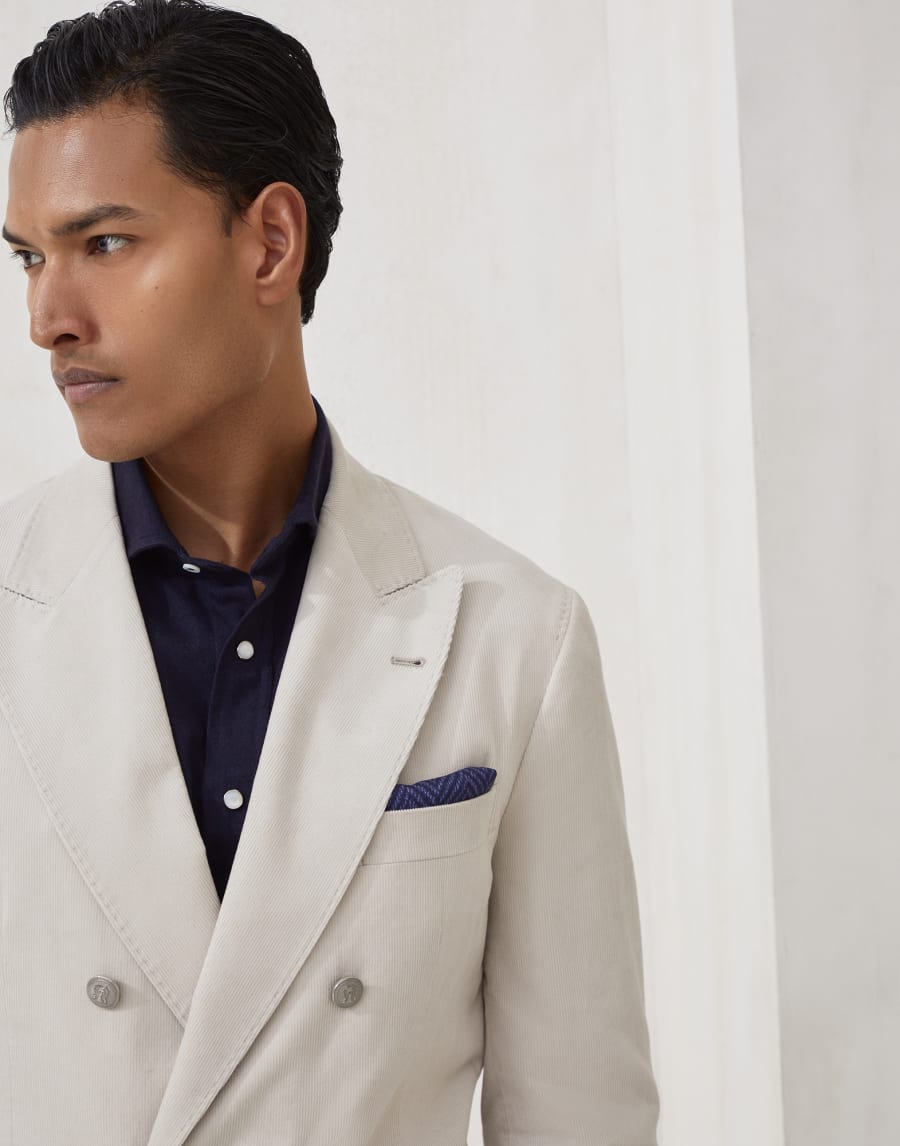 Chevron pocket square Navy Blue Man - Brunello Cucinelli