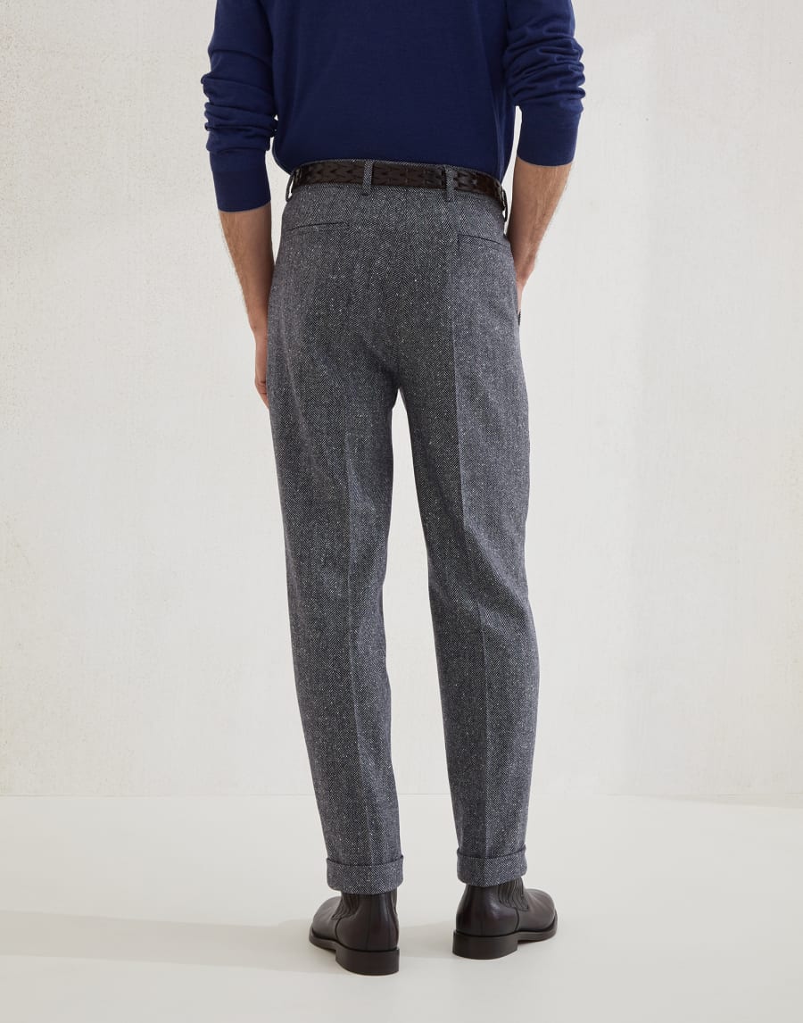 Pantalone in chevron Blu Navy Uomo - Brunello Cucinelli