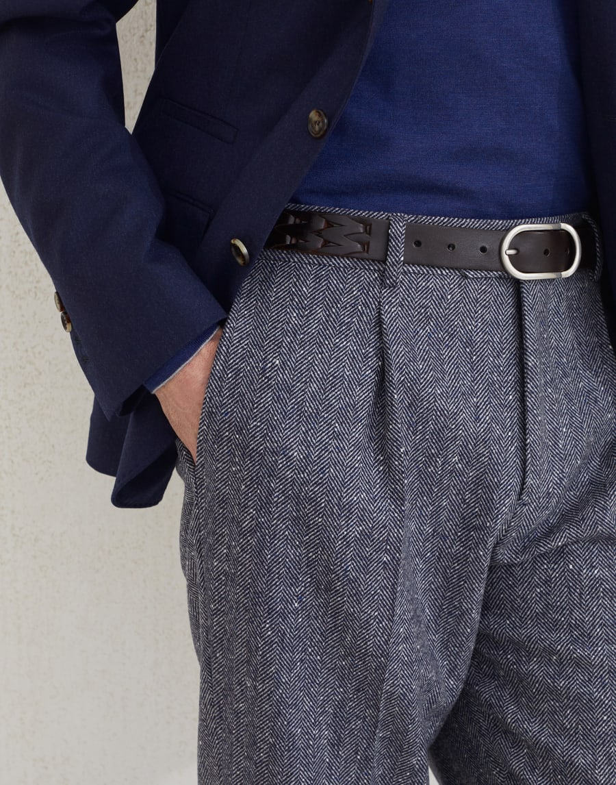 Chevron trousers Navy Blue Man - Brunello Cucinelli