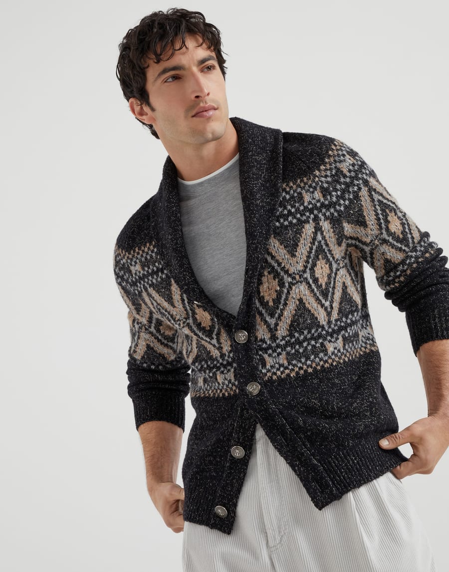 T-shirt with faux-layering Grey Man - Brunello Cucinelli