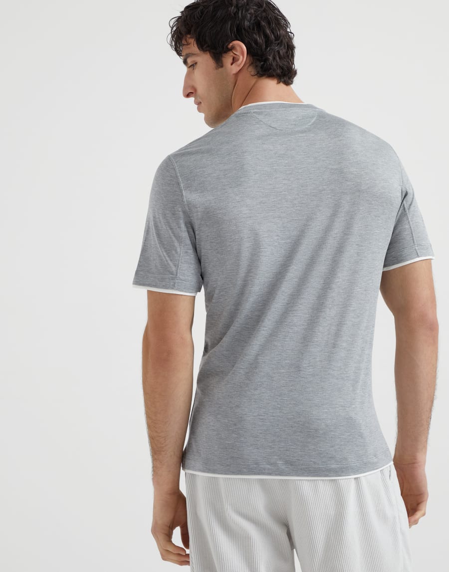 T-shirt with faux-layering Grey Man - Brunello Cucinelli