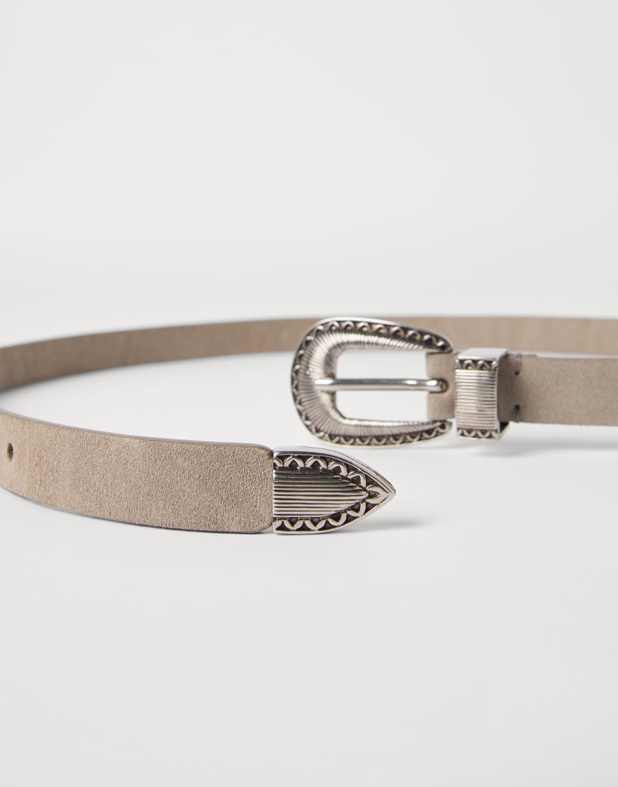 Reversed leather belt Taupe Man - Brunello Cucinelli