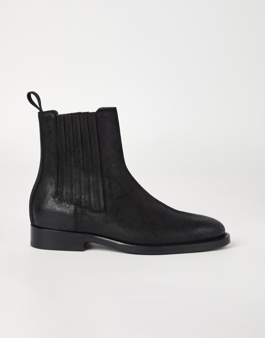 Suede Chelsea boots Black Man - Brunello Cucinelli