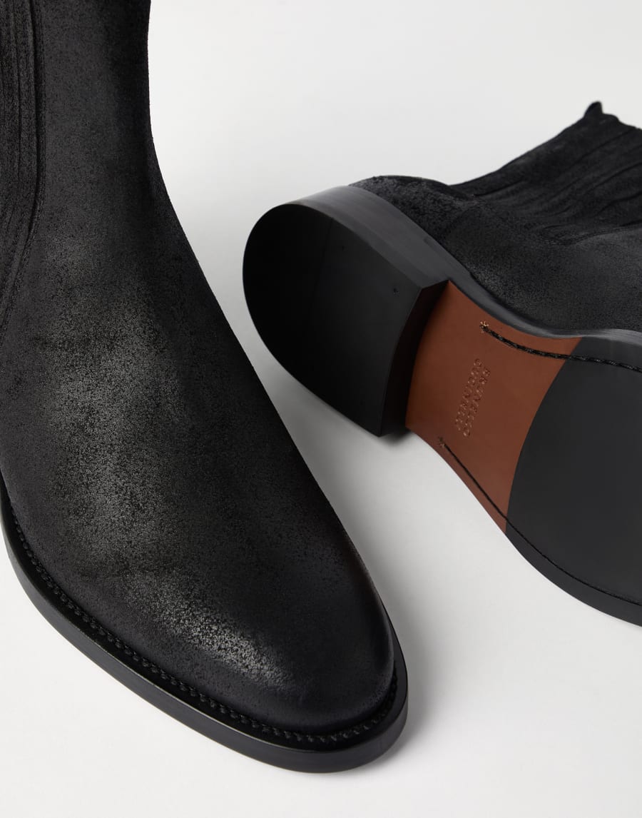 Suede Chelsea boots Black Man - Brunello Cucinelli