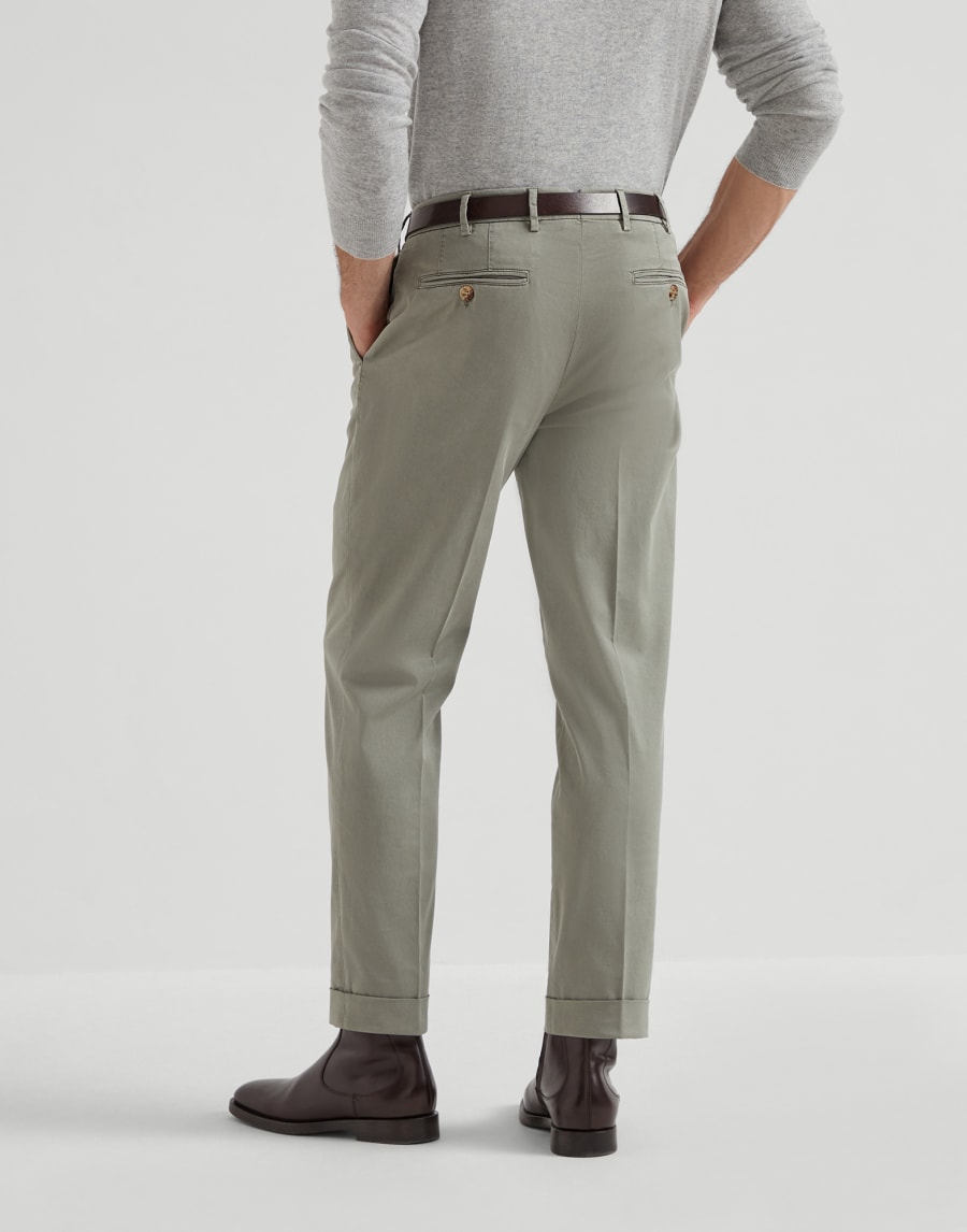 Pantalón de gabardina posteñido Khaki Hombre - Brunello Cucinelli