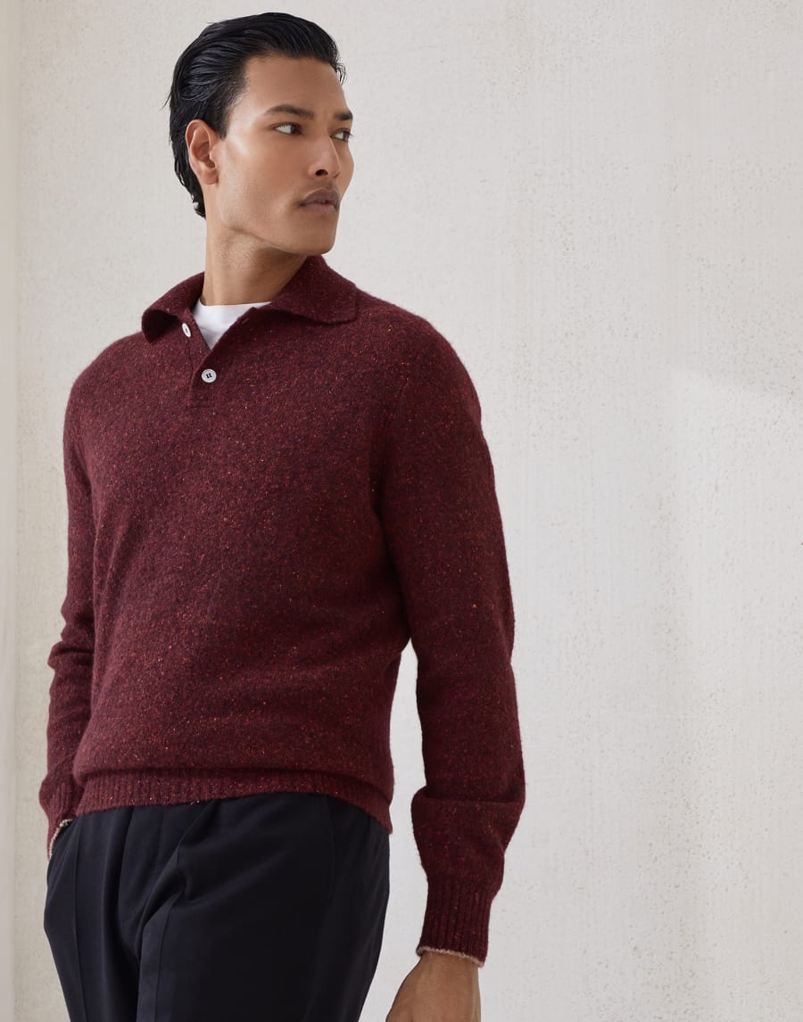 Polo bottonata Amaranto Uomo - Brunello Cucinelli
