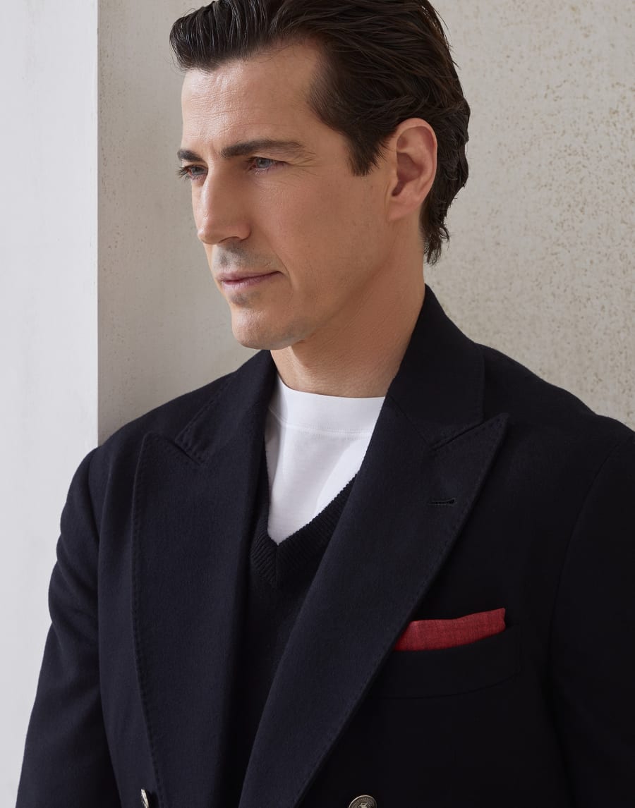 Silk pocket square Purple-Red Man - Brunello Cucinelli