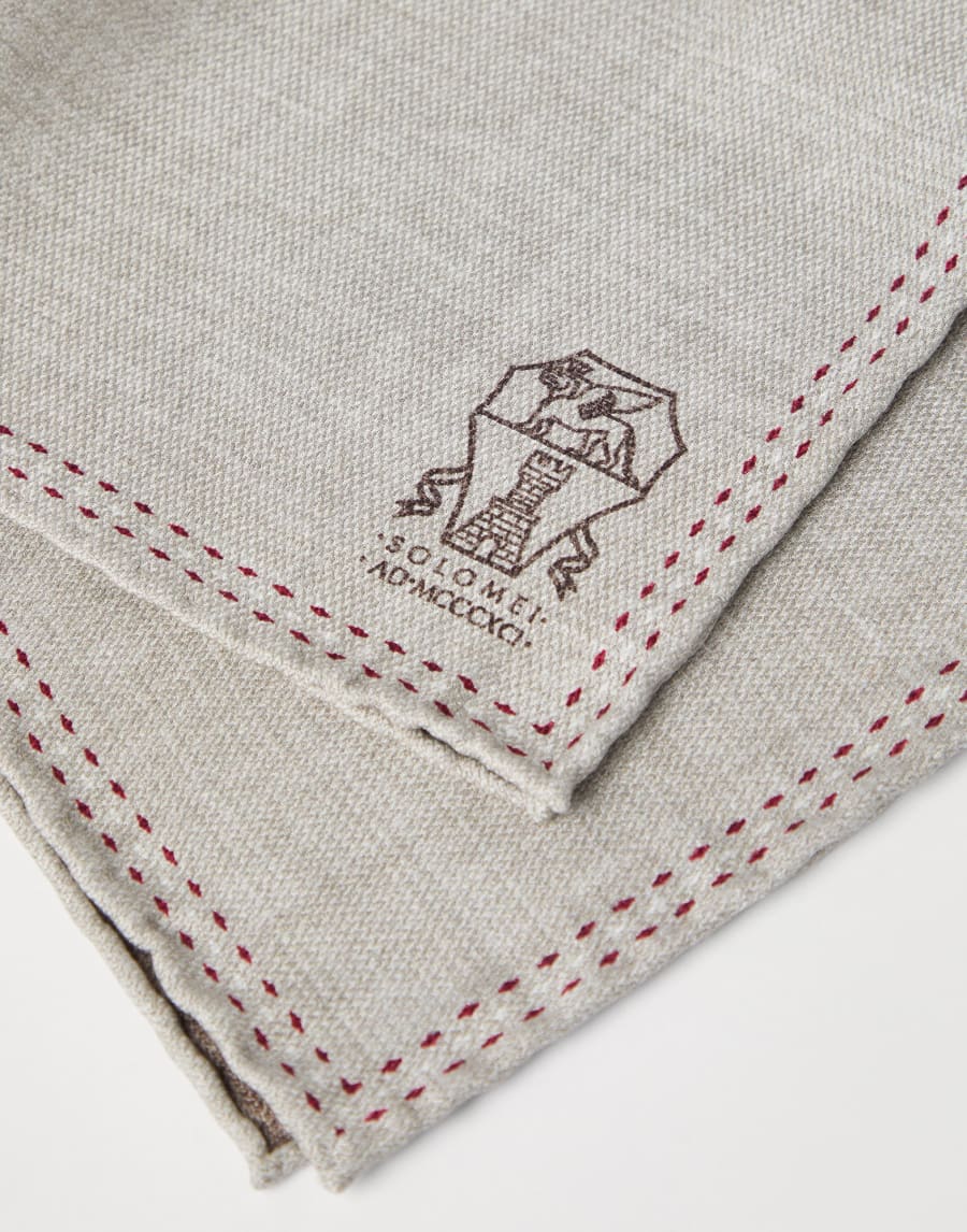 Silk pocket square Salt Man - Brunello Cucinelli