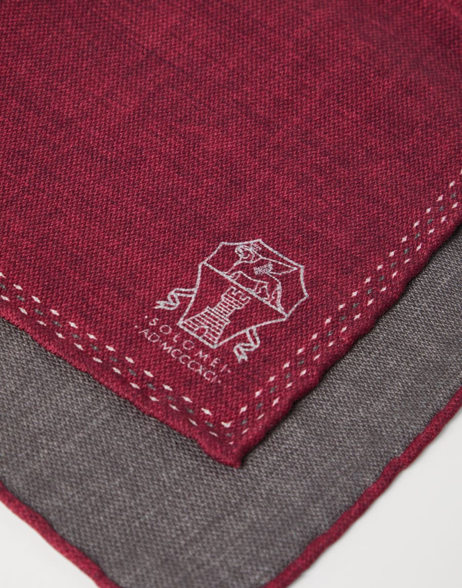Silk pocket square Purple-Red Man - Brunello Cucinelli