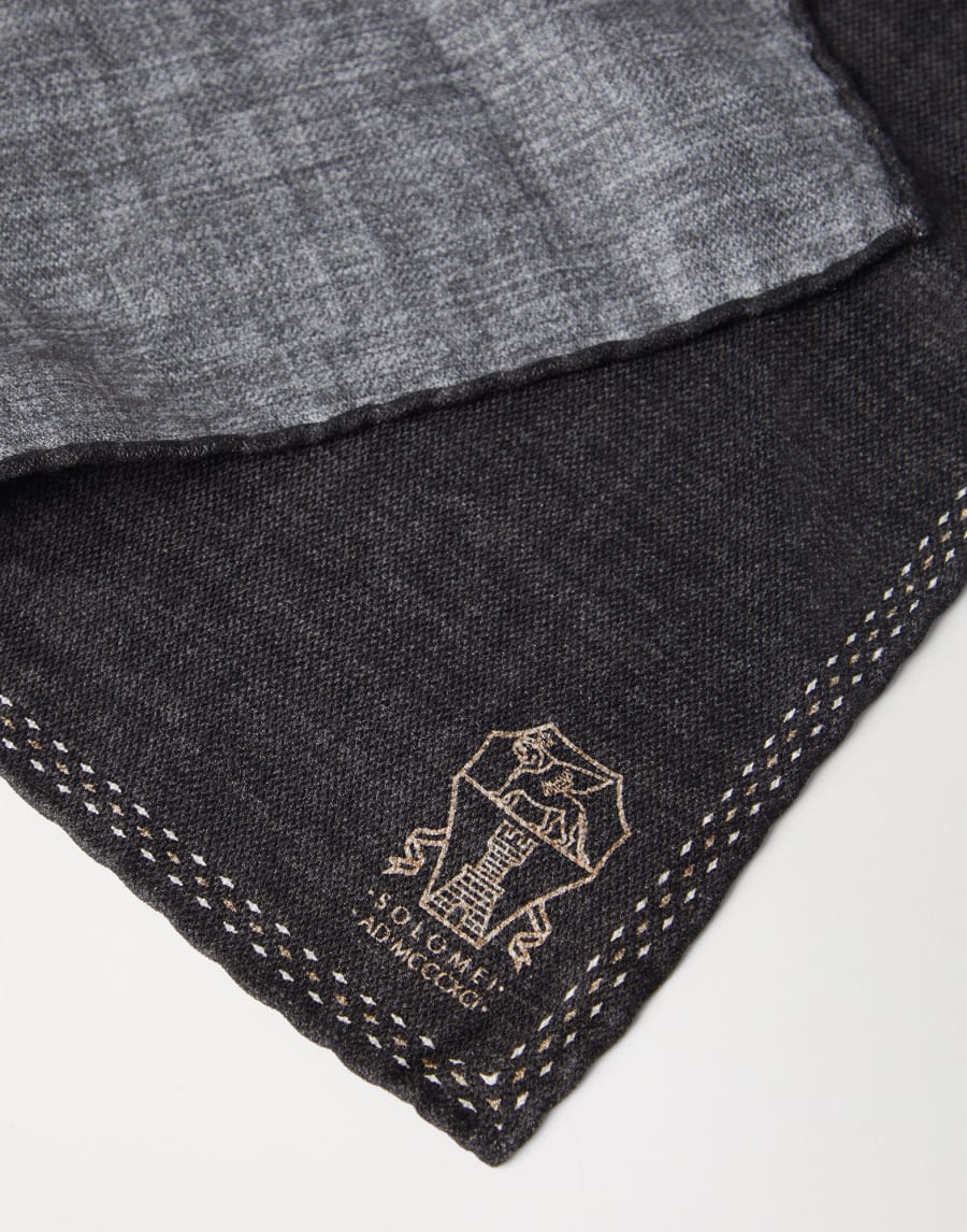 Silk pocket square Anthracite Man - Brunello Cucinelli