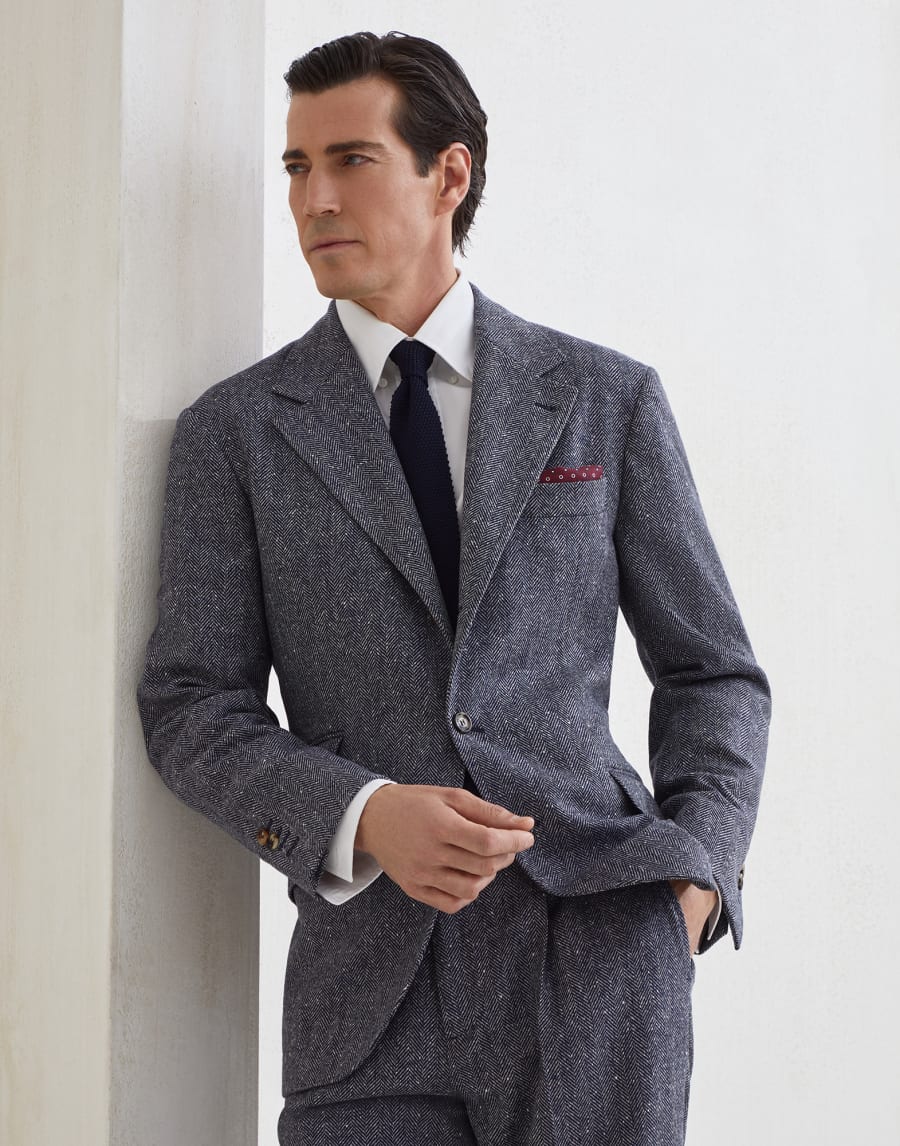 Deconstructed Cavallo blazer Navy Blue Man - Brunello Cucinelli